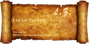 Luria Zerind névjegykártya